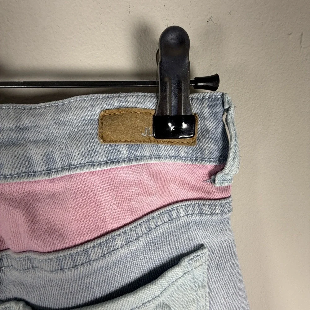 Justice Care Bears Jeans 12Y Flare Leg Colorblock Pastel‎ Y2K Light Wash